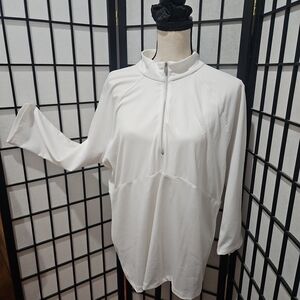 Chico's Zenergy Size 3  (XL/16) White Neck Zipped Long Sleeve